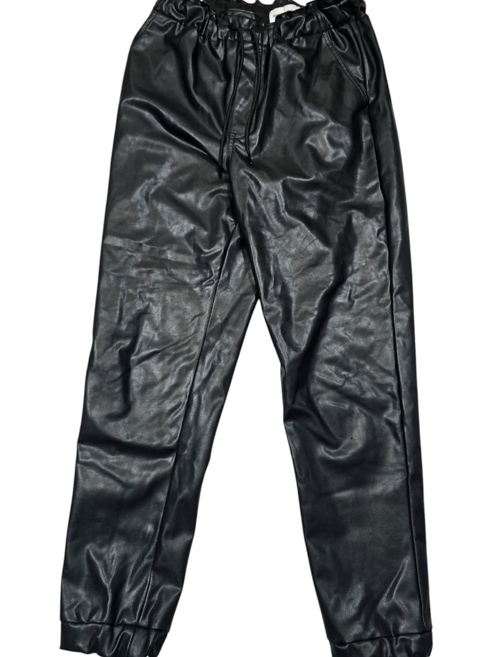 Abercrombie & Fitch Faux Leather Joggers Sz Medium Y2K Moto Rock - Picture 3 of 9